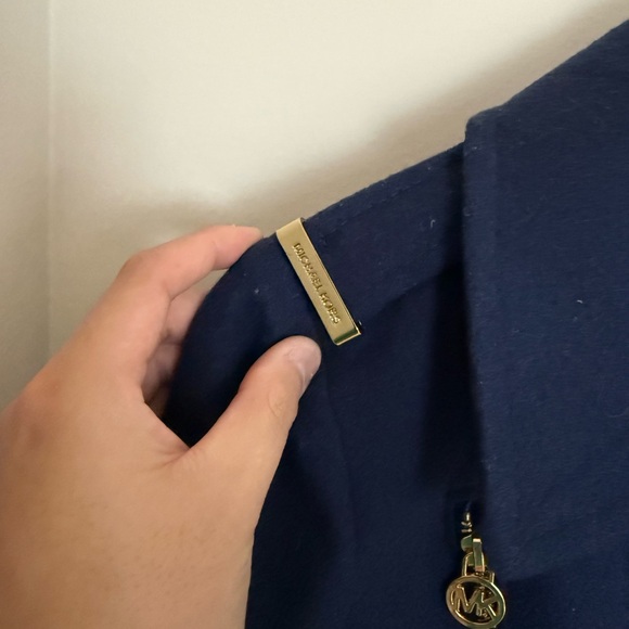 Women’s Michael Kors Asymmetrical Sapphire Wool Blend Winter Belted Trench Coat - Picture 6 of 12